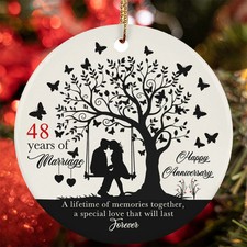 48 Year Marriage Anniversary Ornament Couple Love Swing Art 48th Christmas Gift