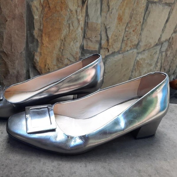 Women Navyboot Heels Grey Artificial Leather 39