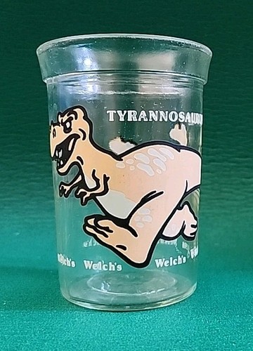 Vintage Welch's Jelly Glass Juice Glass Cup Tyrannosaurus Rex Dinosaur