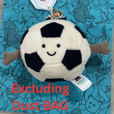 Jellycat Amuseables Soccer Ball Plush Keychain Bag Charm Cute Gift NWT
