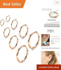 316L Surgical Stainless Steel Huggie Hoop Earrings 6mm 8mm 10mm 11mm 12mm 14m...