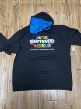Universal Studios Hollywood Super Nintendo World Black  Blue Hoodie Unisex XL