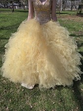 Yellow 0 Quinceanera dress Morilee Vizcaya 89038 Belle Princess Prom Ball Gown