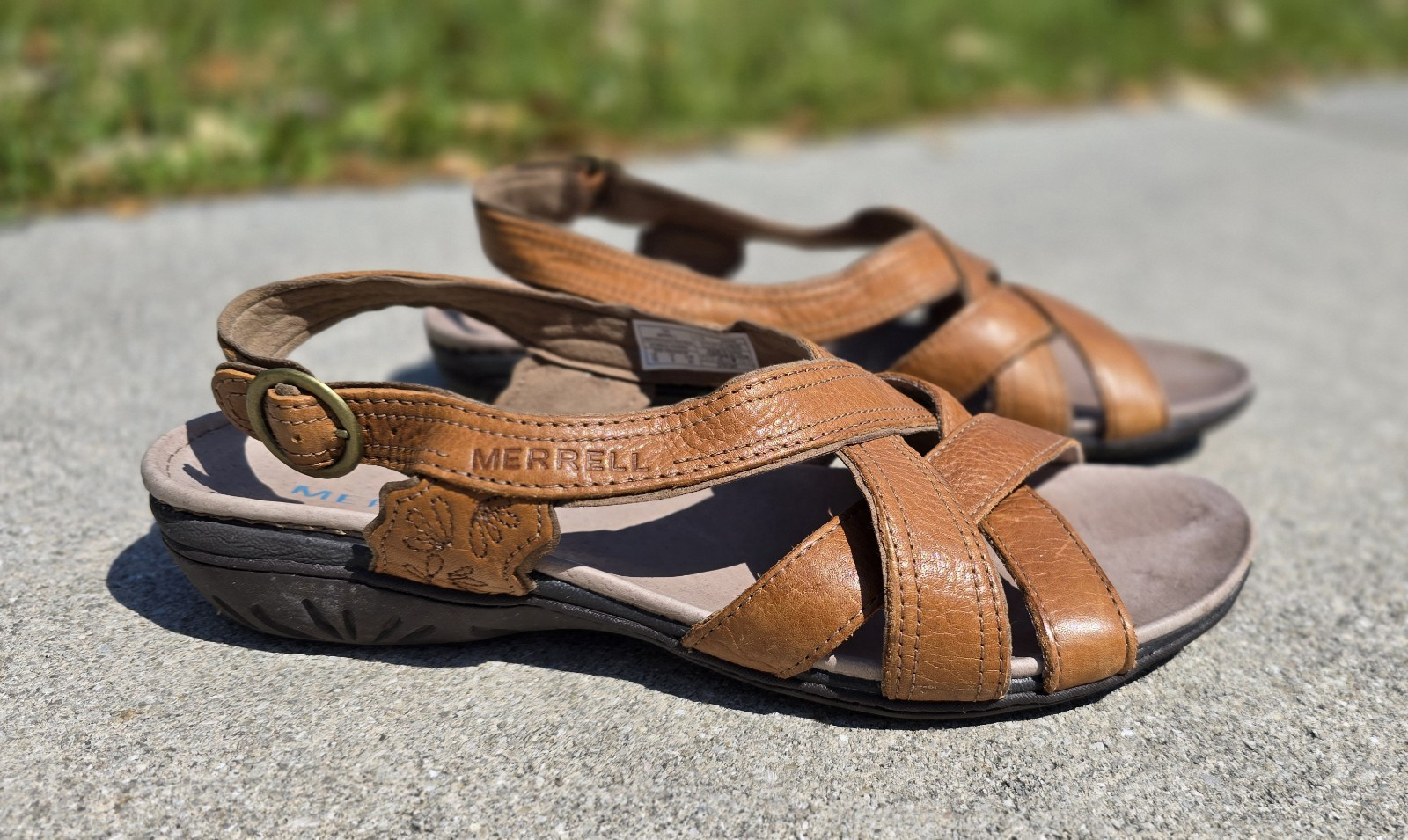 Merrell sandali fagotto zeppa tacco cinturino slingback marrone marrone marrone donna taglia 10