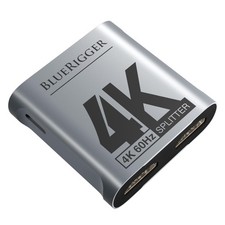 HDMI Splitter 1 in 2 Out 4K 60Hz, 18Gbps, 1 Source to 2 Displays, 1x2 Dual H...