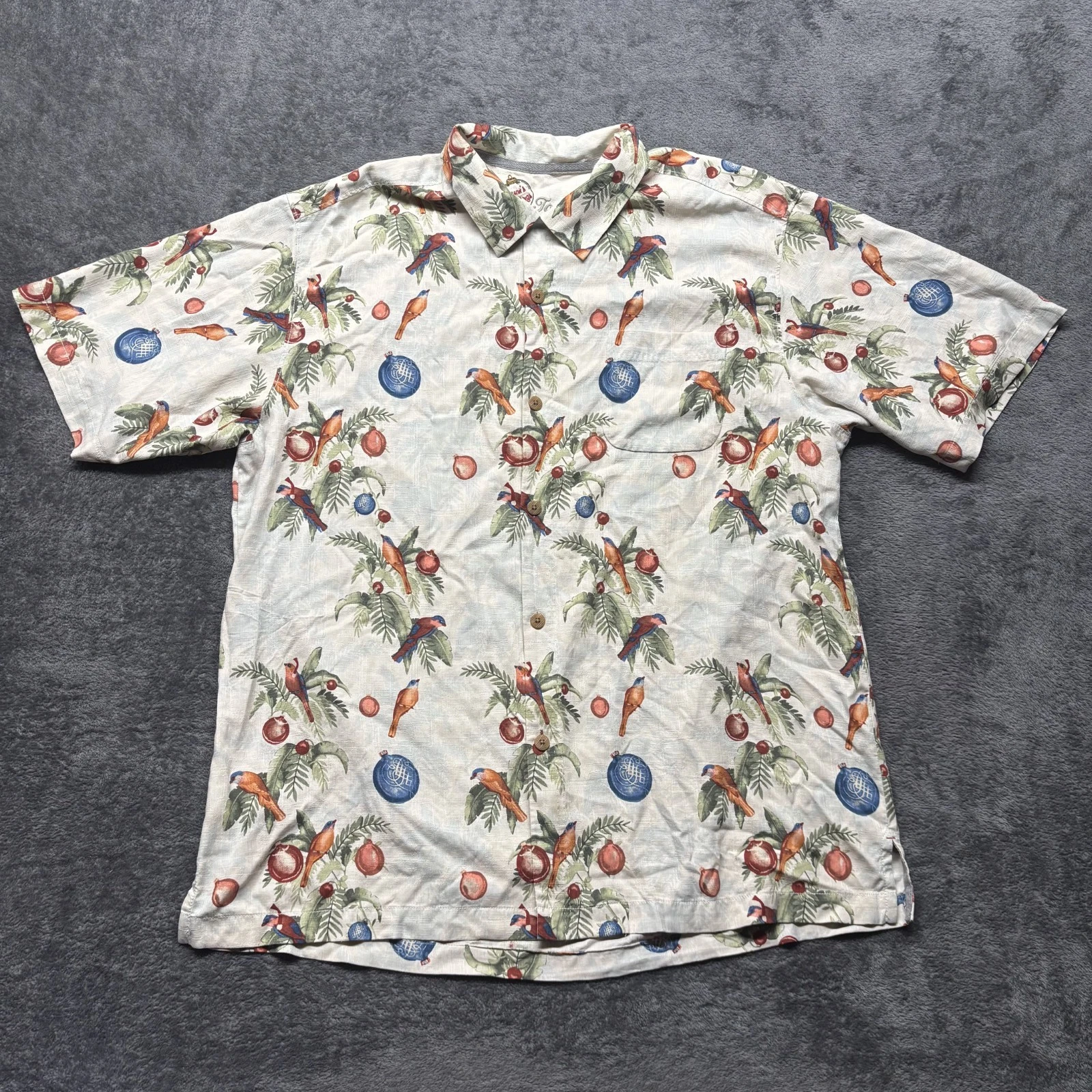 Tommy Bahama Shirt Mens Large White Button Up Short Sleeve 100% Silk Holiday
Opens in a new window o
