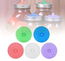 5PCS Silicone Fermenting Lid Waterless Airlock Mold Free Auto Vent For Mason Jar