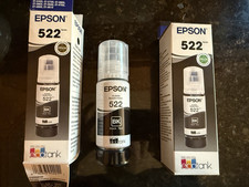 2Genuine Epson 522 Black Ink Bottles for ET-2720 ET-2800 ET-2803 ET-4700 ET-4800