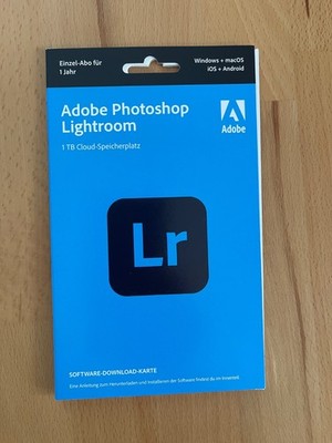 Adobe Photoshop Lightroom Abonnement 12 Monate Abo (1 Jahr) 1 TB Cloud-Speicher