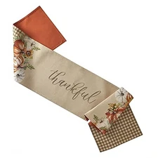  Harvest Autumn Pumpkins Natural Table Runner