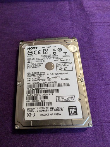 HGST 1TB Laptop Festplatte 5400 RPM SATA 2,5" HDD, bitte Details lesen