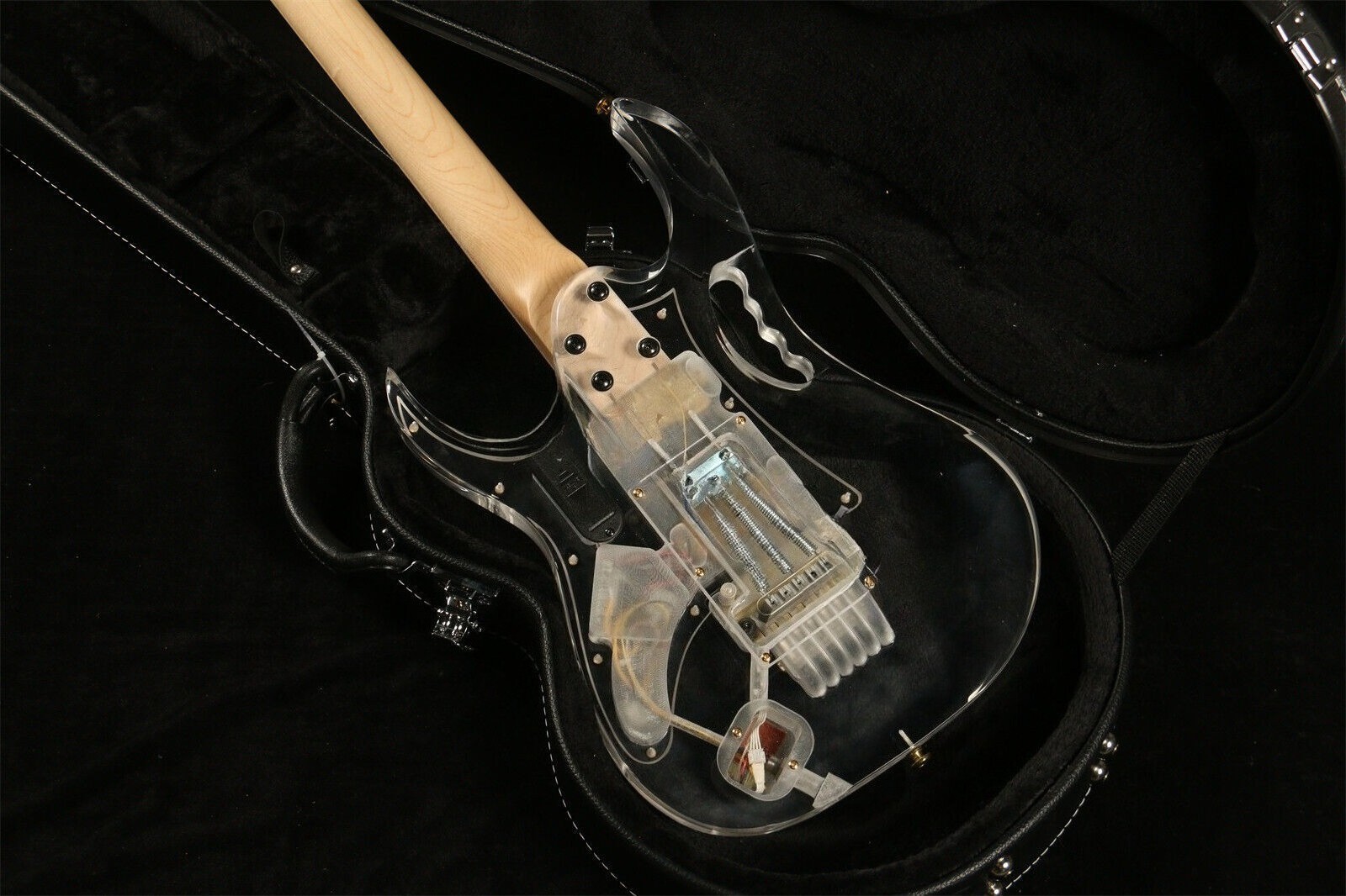 Custom  Electric Guitar H-S-H Pickups Clear Acrylic Fast Ship Floyd Rose Bridge