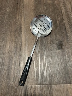 Vintage ECKO Flint Slotted Skimmer Spoon Stainless Steel Head Plastic Handle 13 