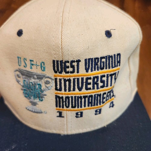 Vintage WVU Mountaineers Snapback Hat One Size 90s Sugar Bowl NCAA Football - Picture 8 of 8
