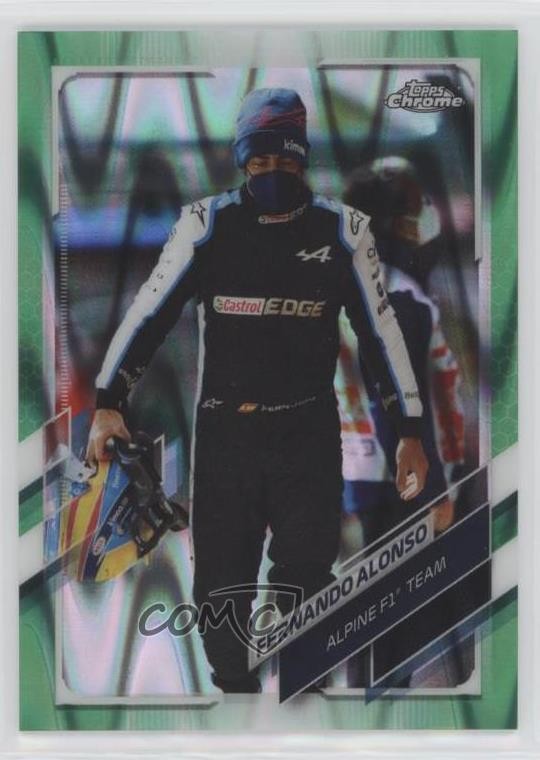 2021 Topps Chrome Formula 1 Green RayWave Refractor 79/99 Fernando Alonso 0n2t