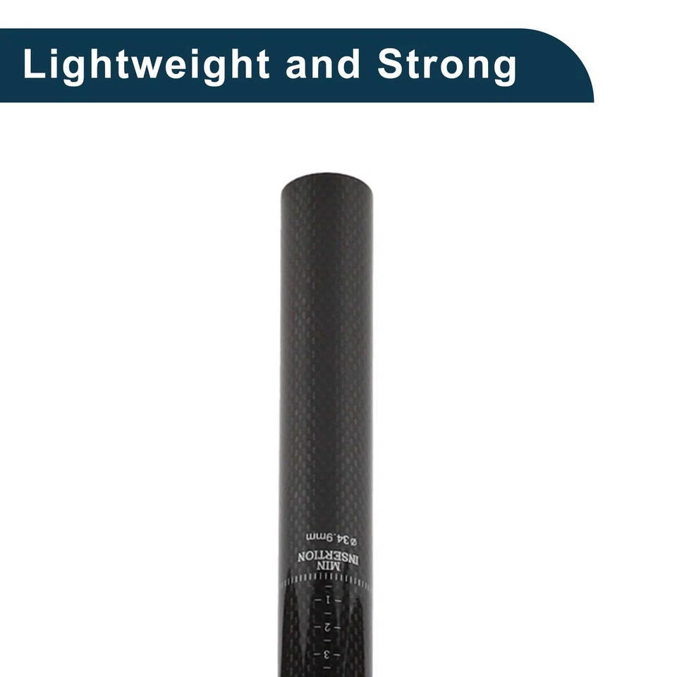 Tija de sillín con suspensión de bicicleta 34,9x300 mm asiento negro brillante fibra de carbono Foto 4 de 4