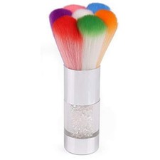 Nail Brush Nails Dust Cleaner Acrylic Colorful Makeup Brushes With Silver