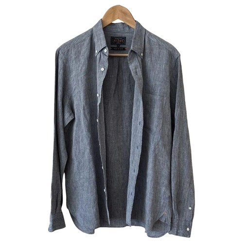 BEAMS Plus Linen Shirt Grey Long Sleeve Button Down Size M Japan F/S - Picture 1 of 11