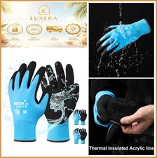 Waterproof Winter Work Gloves Large 2 Pairs Latex Coated Insulated Fleece Lined
