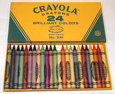 VINTAGE UNUSED CRAYOLA CRAYON 24 BOX No. 241 WITH 'FLESH' COLOR BINNEY SMITH