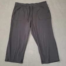 Athletic Works Capri Womens Size XL Black Pull On Drawstring Cropped
