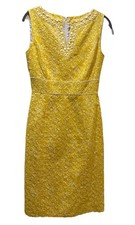 Tahari Arthur S Levine sleeveless beaded yellow dress Size 2