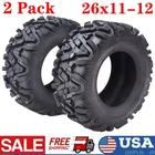 Set of 2 26x11-12 26x11x12 26-11-12 ATV UTV All Terrain AT Tires 6 Ply Tubeless