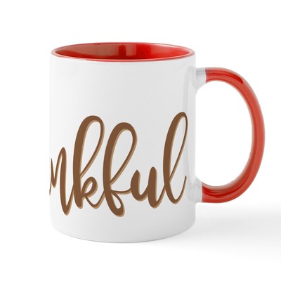 CafePress Thankful 11 Oz Ceramic Mug 11 oz Ceramic Mug (116628688)