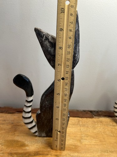 Cats, Set of 3, Wooden, Hand Carved And Hand Painted. Decor. - Picture 6 of 6