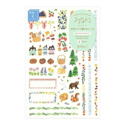 2 PCS 82674006 Seal Loose Log Scandinavian Pattern Planner Journal Sticker