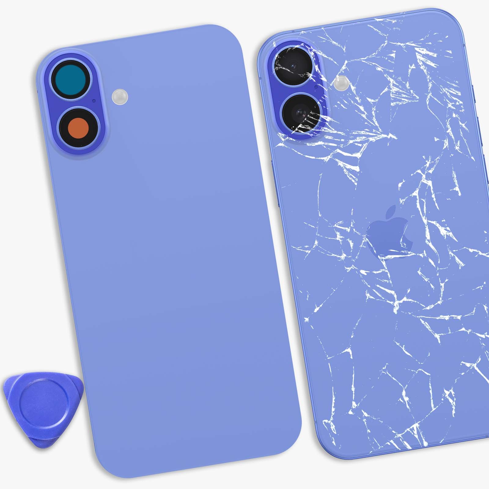 Cache batterie iPhone 16 Plus bleu Clappio avec adhésif de remplacement - 4
