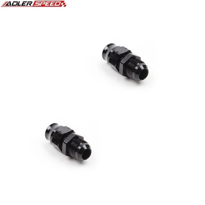 2PCS Aluminum -10AN AN10 Male To 5/8'' Straight Hard Tube Fitting Adapter Black