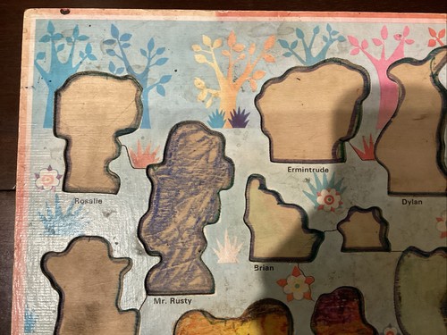Vintage 1971 The Magic Roundabout Wooden Shape Sorter Puzzle - Picture 10 of 20