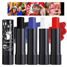Domality 4Colors Matte Lipstick Set, Black Red White Blue Halloween Makeup, G...