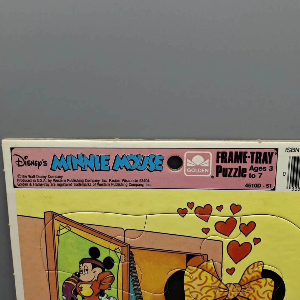 Golden Disney Frame-Tray Puzzle Lot of 2, Minnie Mouse & Friends,  Vintage - Image 3 of 4