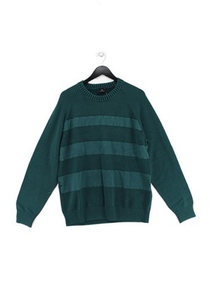 Paul Smith Herren Pullover XL Grün 100% Baumwolle Rundhals Pulli Neu Mit Etikett