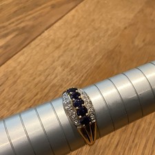 2006 Amethyst & Diamond Ring 9ct Gold Diamond Amethyst Vintage Ring - Size V