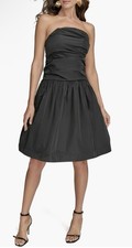 Donna Karan Strapless Minidress Drop Waist Size 8 Little Black Cocktail Dress