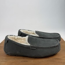 New Mens Koolaburra By Ugg Tipton Gray Leather Faux Fur Lined Slippers Size 9 M
