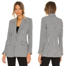 Smythe Tailored Blazer in Navy Check Size 2 NWT