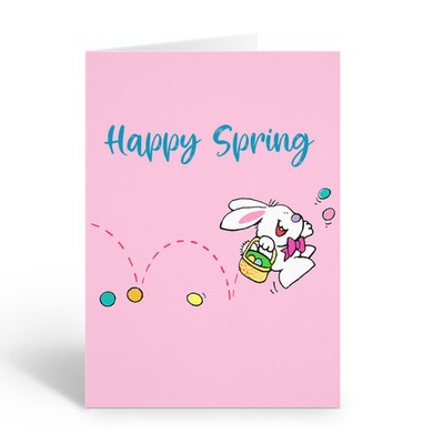 Happy Spring Easter Note Cards Set | 10 Blank Bunny & Rabbit Cardss