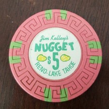 $5 Jim Kelly's Nugget Reno Lake Tahoe Casino Chip 