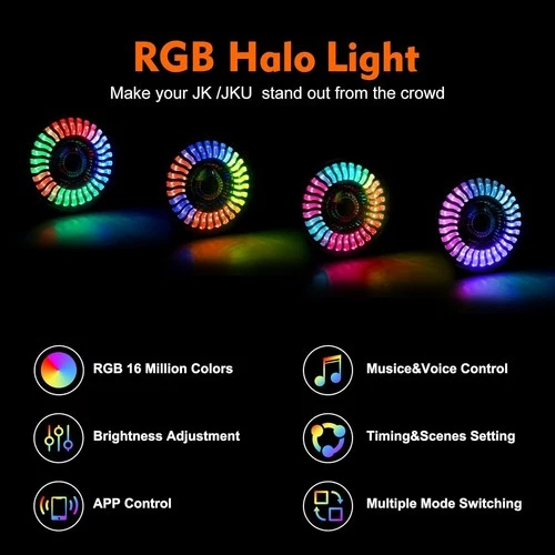 7'' LED RGB Demon Halo Headlights Combo Chasing For 1990-97 Mazda Miata MX5 MX-5 - Bild 8 von 21