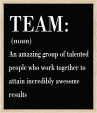 Inspirational Team Noun Office Decor Desk Decor Wooden Box Sign Rustic Black Woo