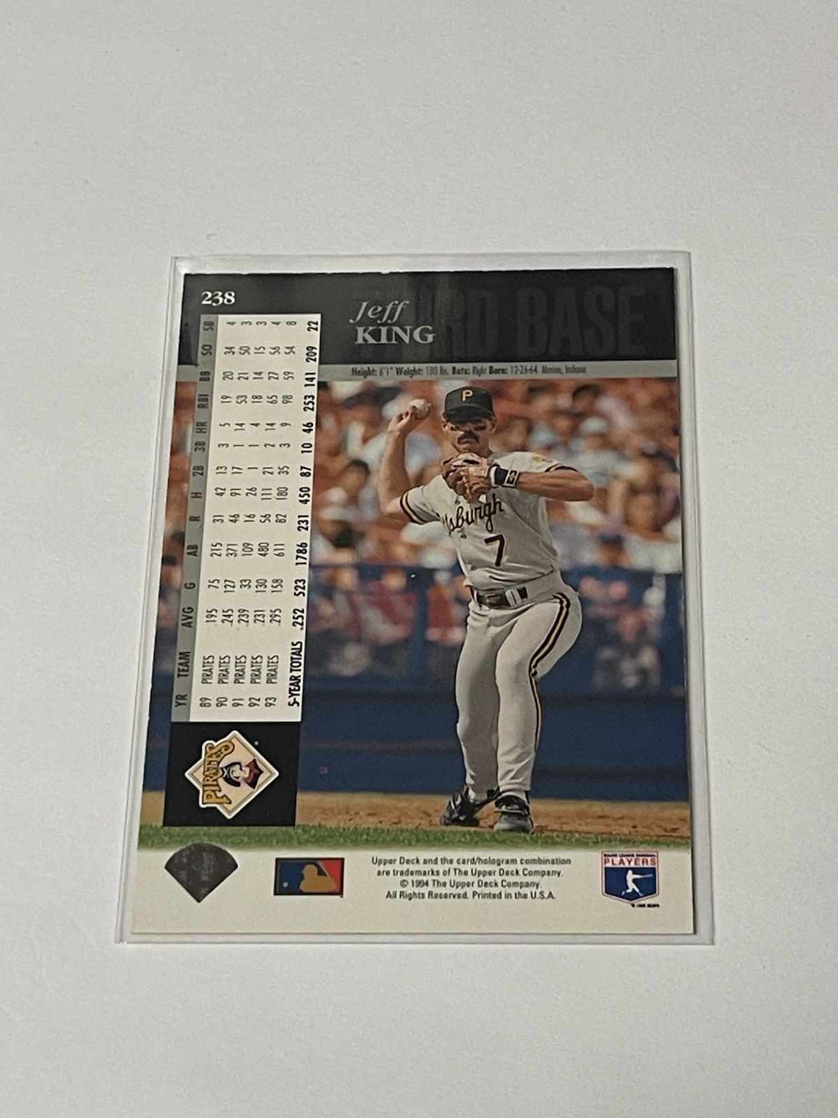 1994 Upper Deck Silver Back #238 Jeff King **035133
