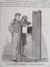 1896 THOMAS EDISON's X-RAY EXPERIMENTS APPARATUS FLUOROSCOPE SCIENTIFIC AMERICAN