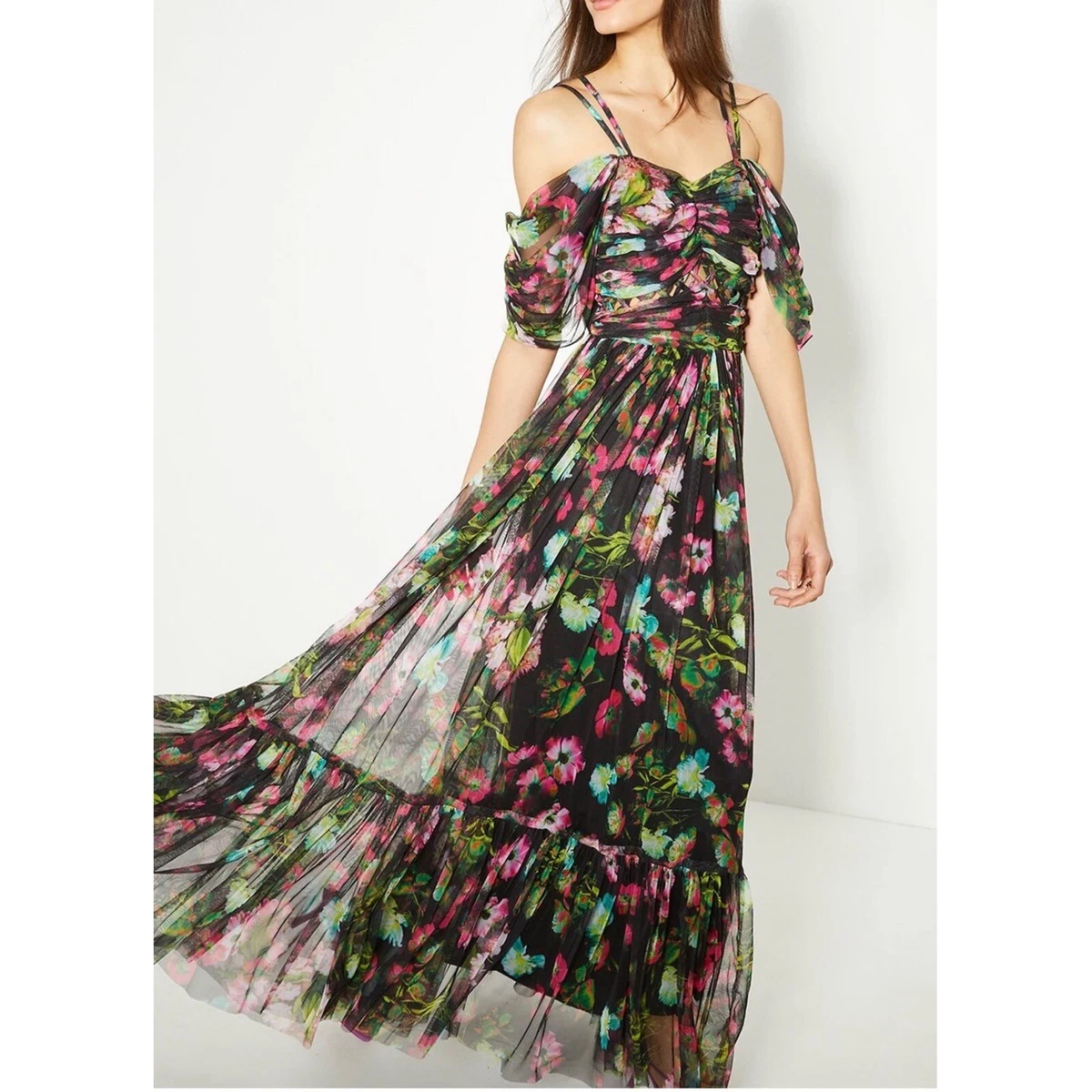 Oasis tulle top midi dress
