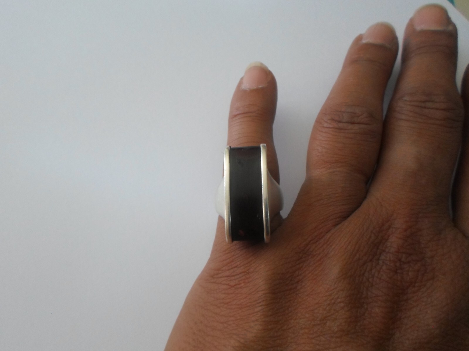 solid silver ring, red color wand, size 53 - image 1