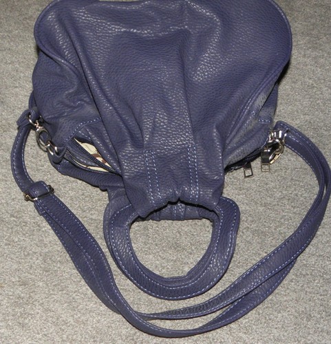 Damen Handtasche Griffe Schulterriemen taubenblau Kunstleder 26 x 20 x 15 cm neu - Bild 4 von 10