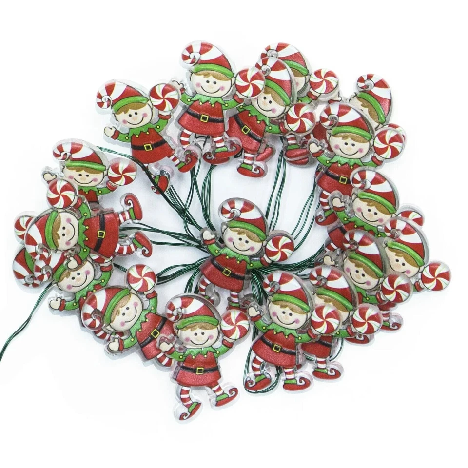 Holiday Time Elf String Lights 3-Function 18 LED Christmas Battery Power NEW - Image 2 of 4